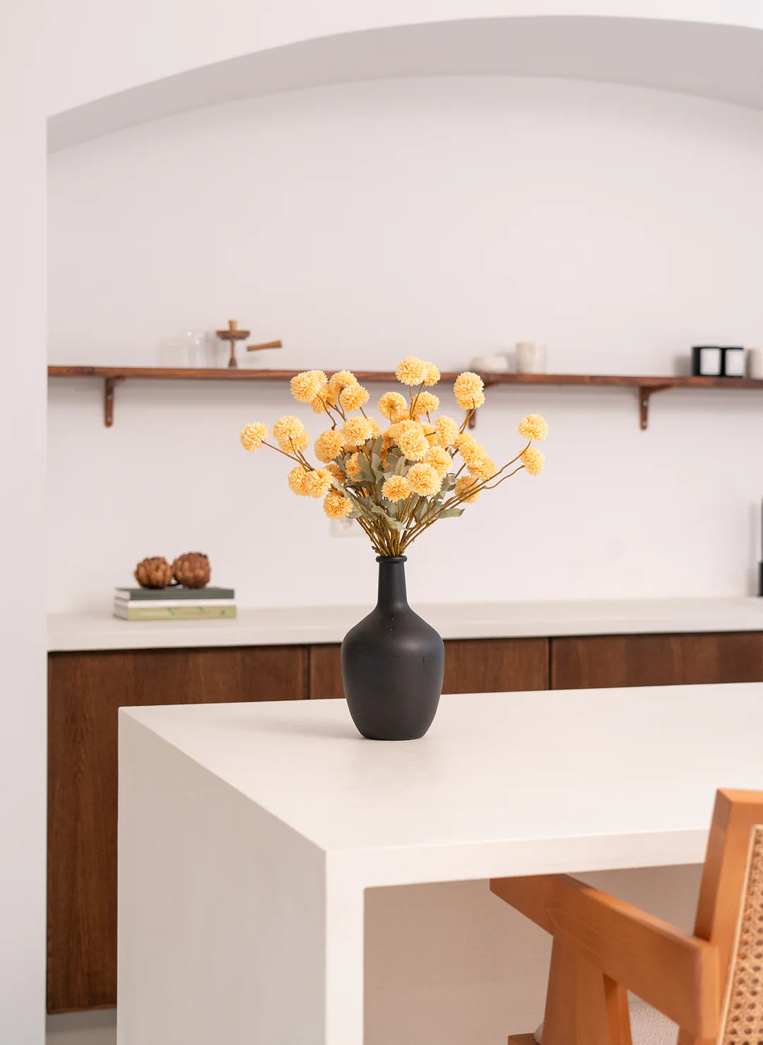Faux Kiku Flower - Yellow (10 Stems / 50 heads)