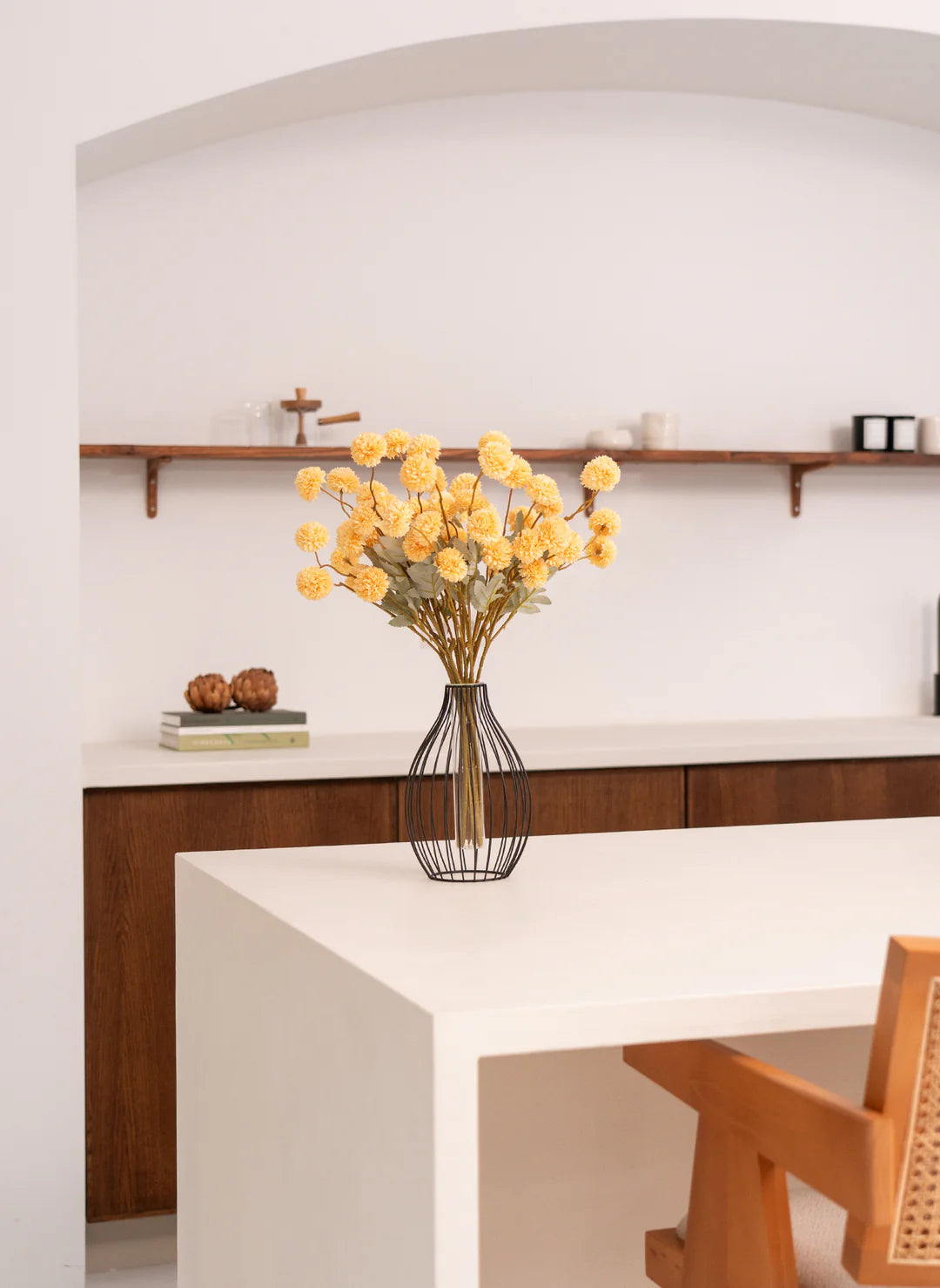 Faux Kiku Flower - Yellow (10 Stems / 50 heads)
