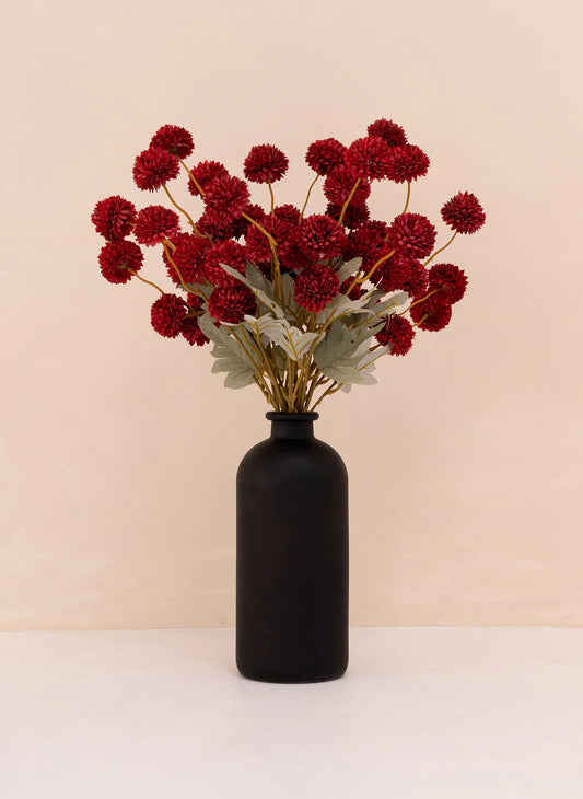 Faux Kiku Flower - Red (10 Stems / 50 heads)